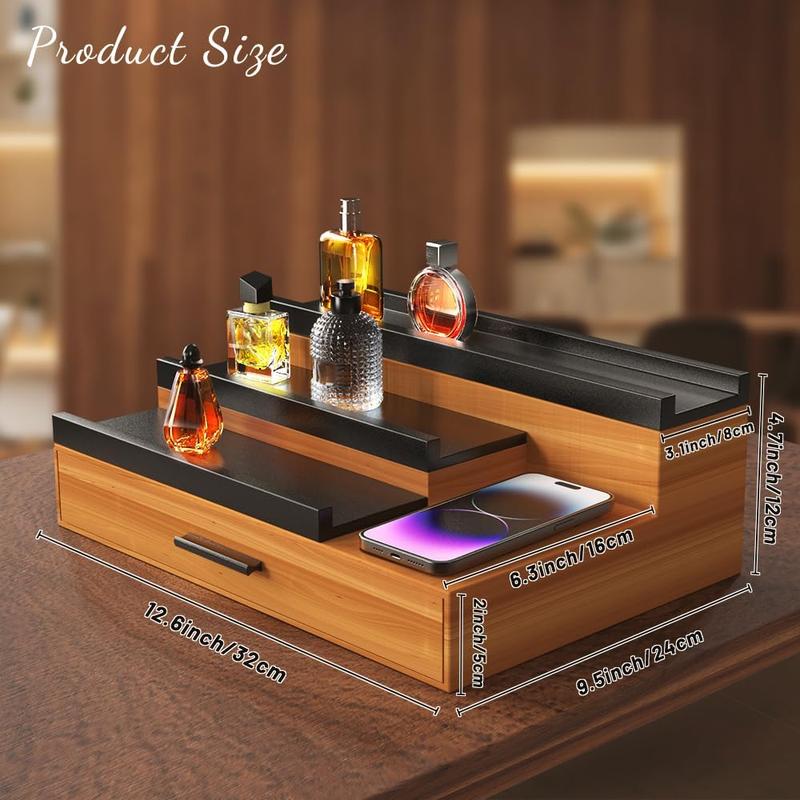 Cologne Organizer For Men - 3 Tier Cologne Stand Perfume Organizer,With  Compartment Cologne Holder,Drawer Storage Display Risers,Perfume Organizer For Dresser, Gift For Man