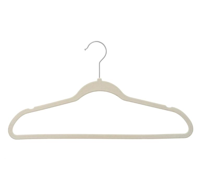 mes & Gardens Non-Slip Velvet Adult Clothing Hangers, 30 Pack, Black, Space Saving