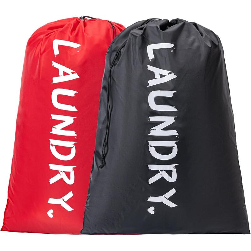 2 Pack XL Travel Laundry Bag,Machine Washable Dirty Clothes Organizer with Drawstring,Large Enough to Hold 4 Loads of Laundry, Easy Fit a Laundry Hamper or Basket Travel Essentials 24