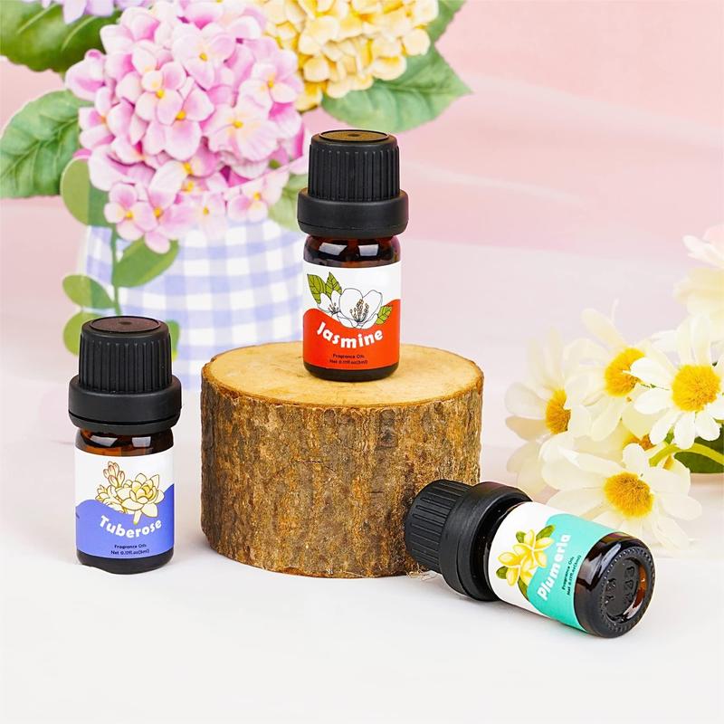 Floral essential oil set: 5ml x 10, suitable for candle and soap making，Aromatherapy Oils for Diffusers for Home