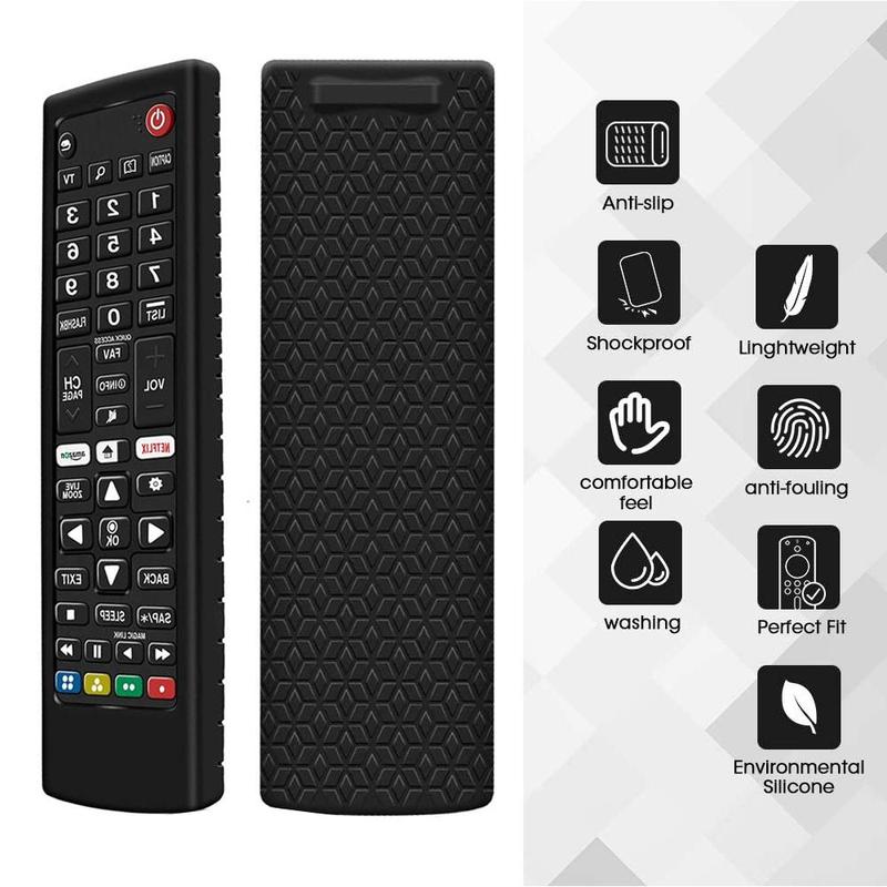 Remote Control Cover, 1 Count Silicone Remote Control Protector, Shockproof & Anti-lost Remote Control Protective Cover for LG Smart TV