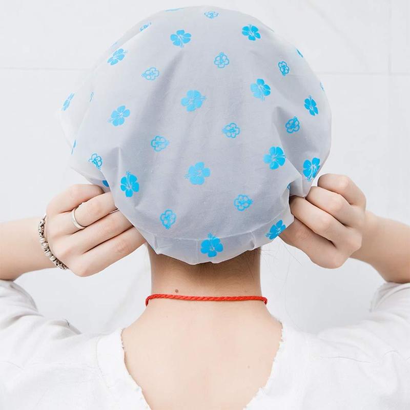 Waterproof Shower Cap, 3 6 9 Counts Reusable Elastic Bathing Cap, Beauty Salon Spa Hair Cap, Heatless Styling Tools for Women & Girls