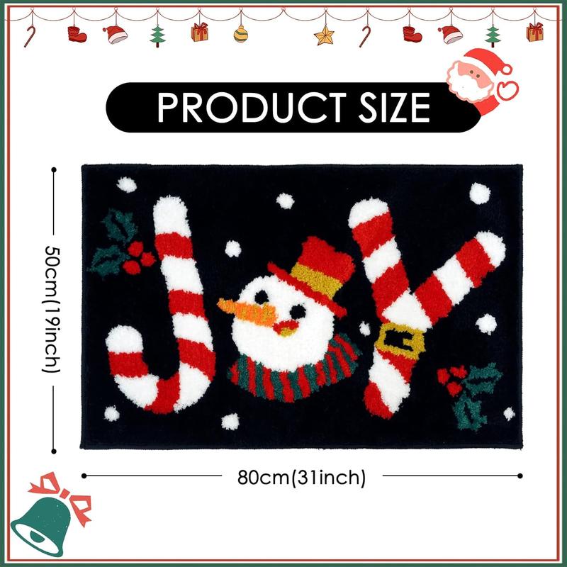 Christmas Bath Mat Cute Christmas Joy Bathroom Rugs Christmas Bathroom Decor Non Slip Bathroom Mat Joy Absorbent Washable Bath Rugs for Bathroom 20x32 inches