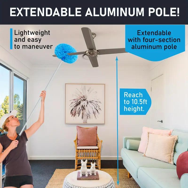 Ceiling Fan Cleaning Duster, Ceiling Fan Cleaner Duster with Extension Pole, Dust Removal BrushHousehold ltems Removable  WashableMicrofiber Ceiling Fan Duster, Household Cleaning Tool for Dust,Pet Hair, Home Care Supplies, Cleaning Products