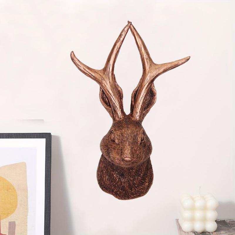 Animal Head Shaped Wall Hanging Decor, 1 Count Modern Art Creative Animal Head Wall Art, Home Living Room Bedroom Office Wall Decor