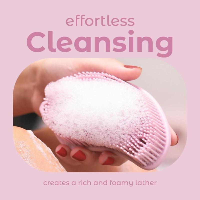 Exfoliating Silicone Body Scrubber Pro 2-in-1 Shower Scrubber for Body Care, Silicone Loofah and Body Exfoliator (Pale Pink, Body + Exfoliate)(Creative Life Pavilion) Accessories