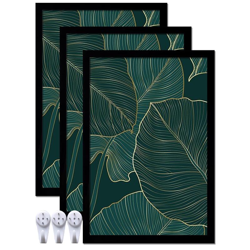 Black 16x24 Poster Frame Set of 3, High Transparent Picture Frames for 16 x 24 Photo Poster Certificate Canvas Collage Wall Gallery Desktop Horizontal Vertical Decor