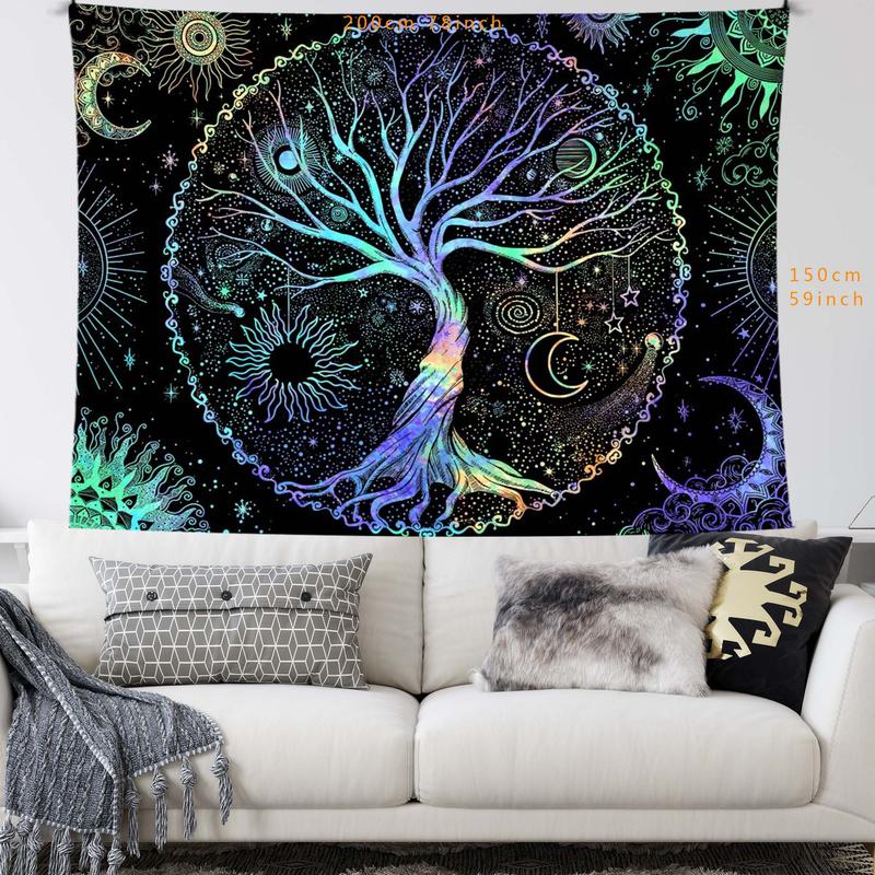 Tree Of Life Pattern Tapestry, Chill Room Accessories Wall Decorative Hanging Blanket for Room Decor, Wall Decor for Home Living Room Bedroom, Wall Insulation Blanket, Boyfriend Gifts