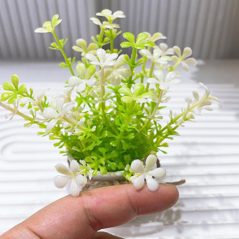 Artificial Flower & Plant Decor, 2 Counts Mini Simulated Flower Potted Plants, Home Decoration, Desk Simulated Plant Ornaments, Fake Plant