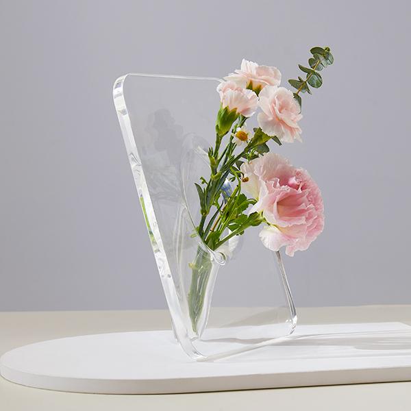 Christmas Frame Flower Vase - Clear Acrylic Vases for Flowers,  mother daughter ornate vase Modern Art Vases for Home Decor,  Vases for Desktops Bookshelf Bedroom Living Room Wedding House  Gifts Ornaments ceramic vas pansy  vase bow flower vase clay