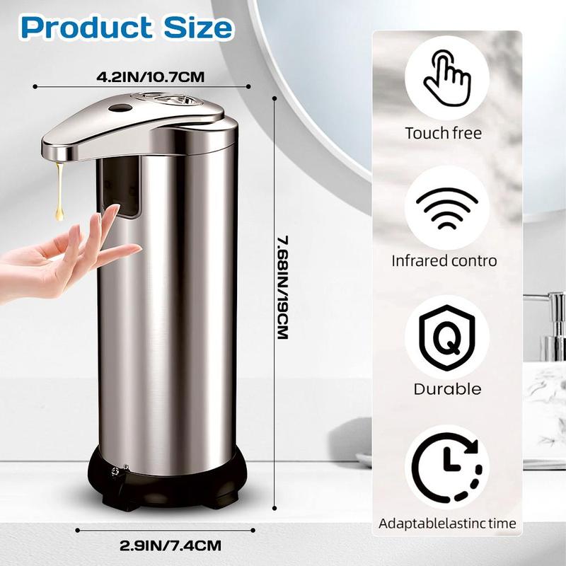 Automatic Liquid Infrared Sensor Soap PumpSoap Dispenser, Touchless Dish Soap Dispenser with Waterproof Base, 3 Adjustable Soap Volume Hand Soap Dispenser, Infrared Sensor Soap Pump for Kitchen Bathroom Office Hotel