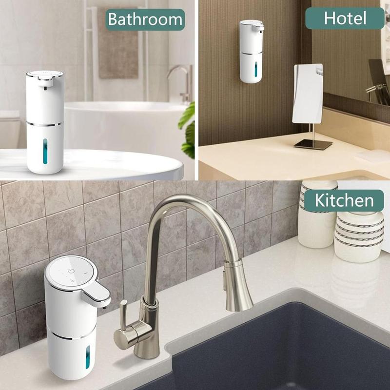 Automatic Sensor Foam Soap Dispenser, 1 Count USB Rechargeable Wall Mounted Soap Dispenser, Adjustable Soap Dispenser for Bathroom & Kitchen