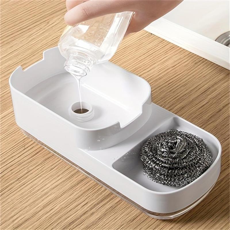 Kitchen 2 in 1 Soap Dispenser, Multifunctional Tabletop Sponge Holder, Kitchen Sink Soap Dispenser