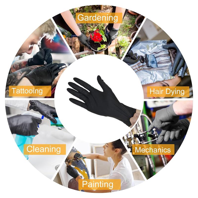 Synthetic Nitrile Black Gloves 4mil-100 Count, Disposable Gloves Latex Free Latex Free, Powder Free, Clean Food Grade Gloves Cleaning