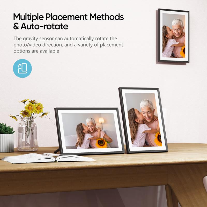 ARZOPA WiFi Digital Photo Frame 10.1 Inch IPS Touchscreen Electronic Photo Frame with 32GB Frameo Digital Picture Frames Share Photos Videos Music Calendar Alarm Auto Rotate Thanksgiving & Christmas Gift Perfect for Family & Friends Home Decor Gift Ideas