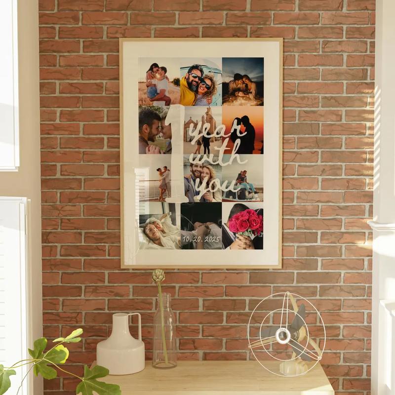 EDITABLE 12photos, 1st anniversary collage Photo | 1 Year Anniversary Gift for Boyfriend and Girlfriend