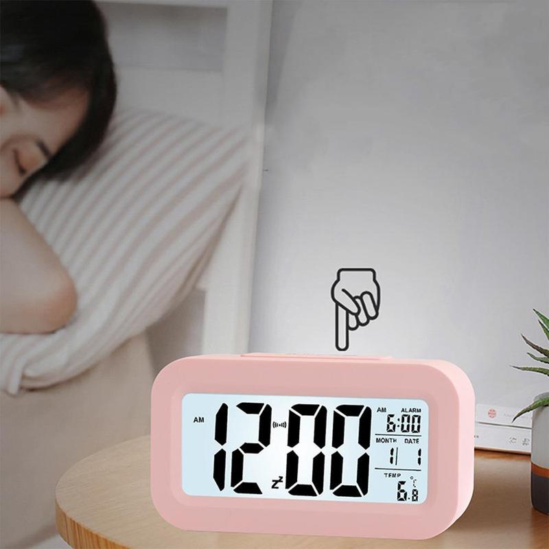 Rectangle Led Alarm Clock, 1 Count Desk Clock Large Display, Modern Electronic Clock For Bedroom Home Living Room Office