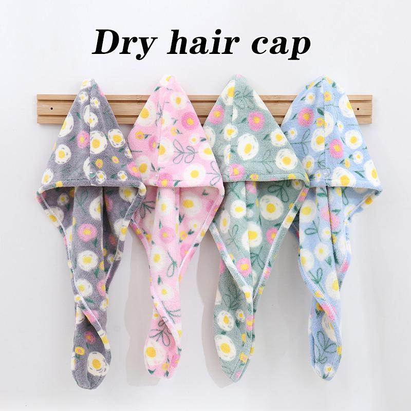 Floral Pattern Hair Drying Towel, 1 Count Soft Absorbent Hair Towel Wrap, Hair Drying Towel for Curly Hair, Bathroom Supplies for Daily Use