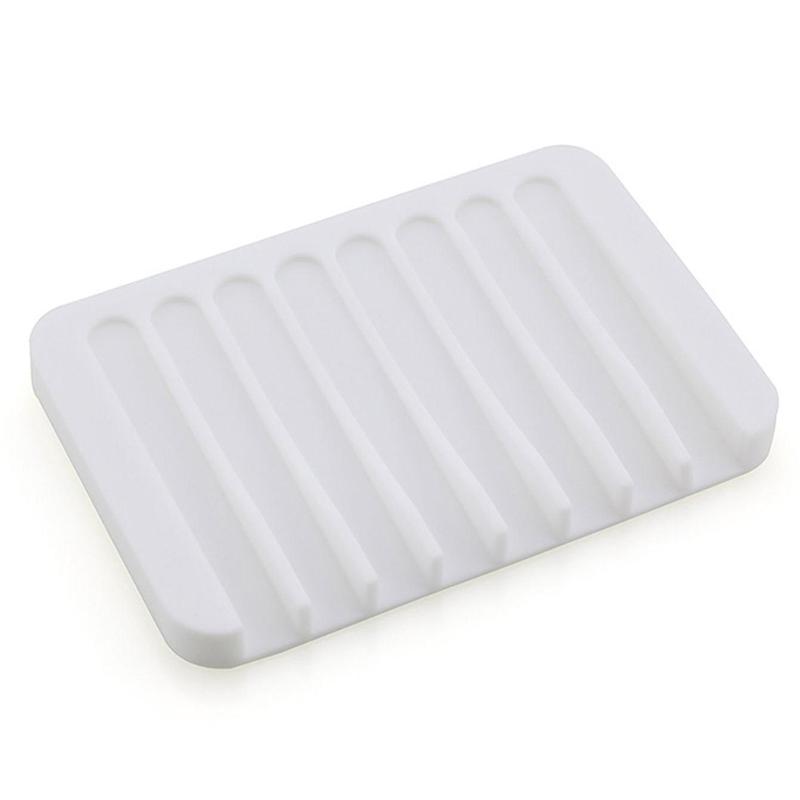 Soap Dish, 1 Count Silicone Self Draining Soap Holder, Soap Drain Tray for Home Kitchen Bathroom