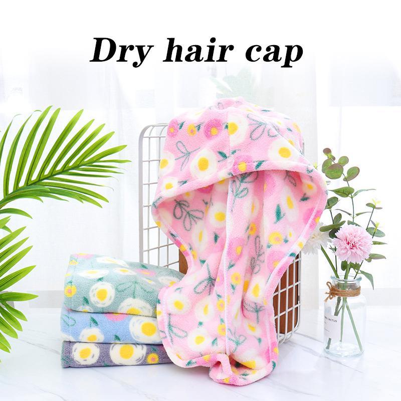 Floral Pattern Hair Drying Towel, 1 Count Soft Absorbent Hair Towel Wrap, Hair Drying Towel for Curly Hair, Bathroom Supplies for Daily Use