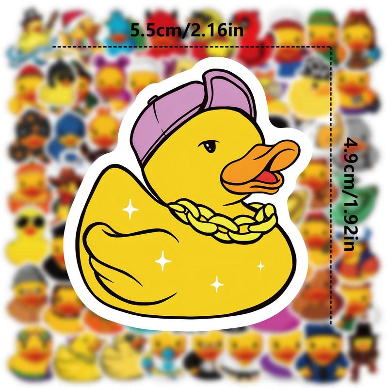 Duck Pattern Sticker, 71pcs set Cute Cartoon Duck Sticker for Christmas Gift, Waterproof Self Adhesive Decor Paper for Gift Greeting Card Water Bottle Laptop Phone