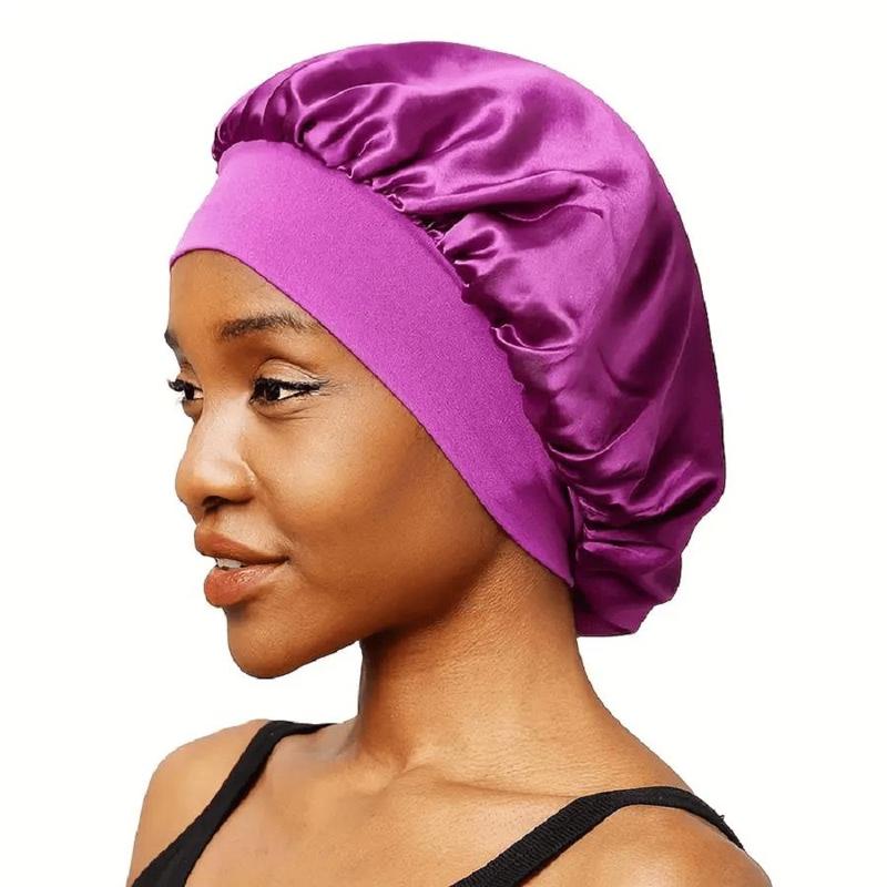 Elastic Hair Cap, 3 Counts Solid Color Hair Cap, Soft Elastic Hair Cap, Sleeping Cap for Women, Lightweight Polyester Bean Sleeping Cap