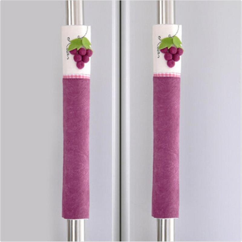 Refrigerator Door Handle Cover, 1 Pair Anti-slip Washable Kitchen Appliance Decor Handle Cover for Fridge Oven Microwave Dishwasher