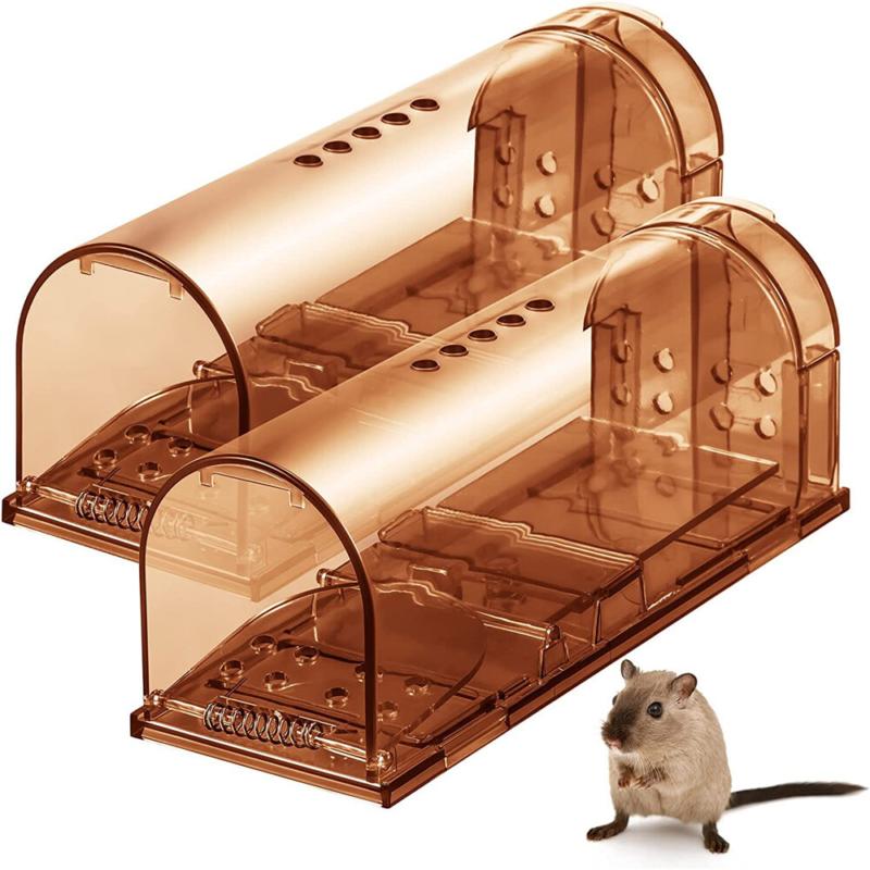 NEW 4Pcs Rodent Animal Mouse Humane Rat Live Trap Cage Mice Rat Bait Brown