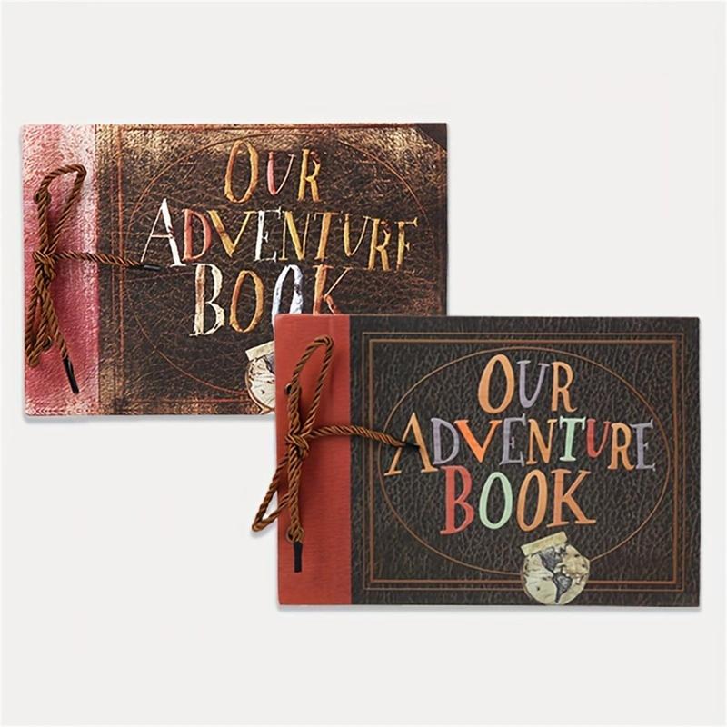 Vintage Adventure Album, 1 Count DIY Retro Scrapbook Album, Loose Leaf Photo Album, Commemorative Album for Couple Family Group Event