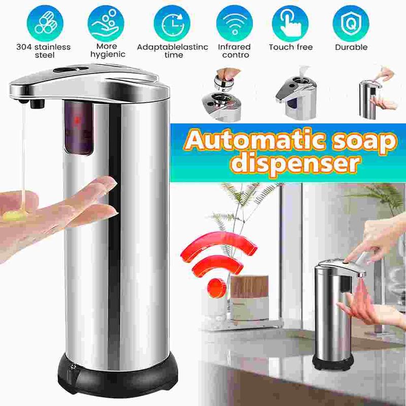 Automatic Liquid Infrared Sensor Soap PumpSoap Dispenser, Touchless Dish Soap Dispenser with Waterproof Base, 3 Adjustable Soap Volume Hand Soap Dispenser, Infrared Sensor Soap Pump for Kitchen Bathroom Office Hotel