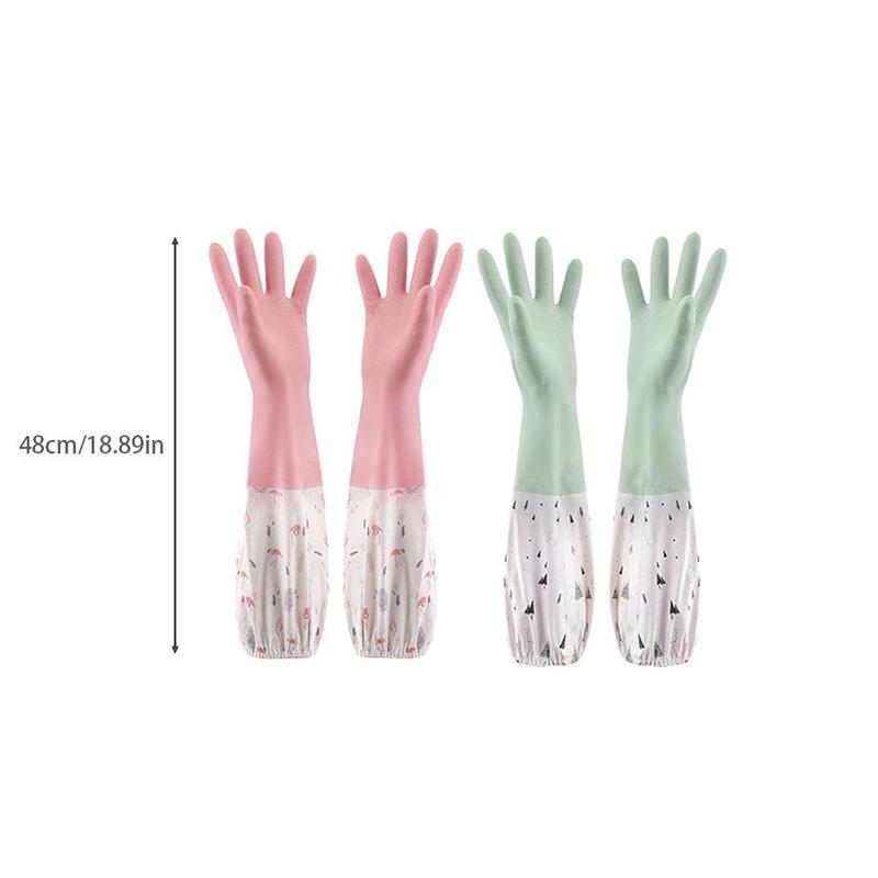 Reusable Cleaning Gloves, 1 Pair Long Dishwashing Cleaning Gloves, High Quality Materials, Non-slip Kitchen Gloves, Gardening Household Gloves