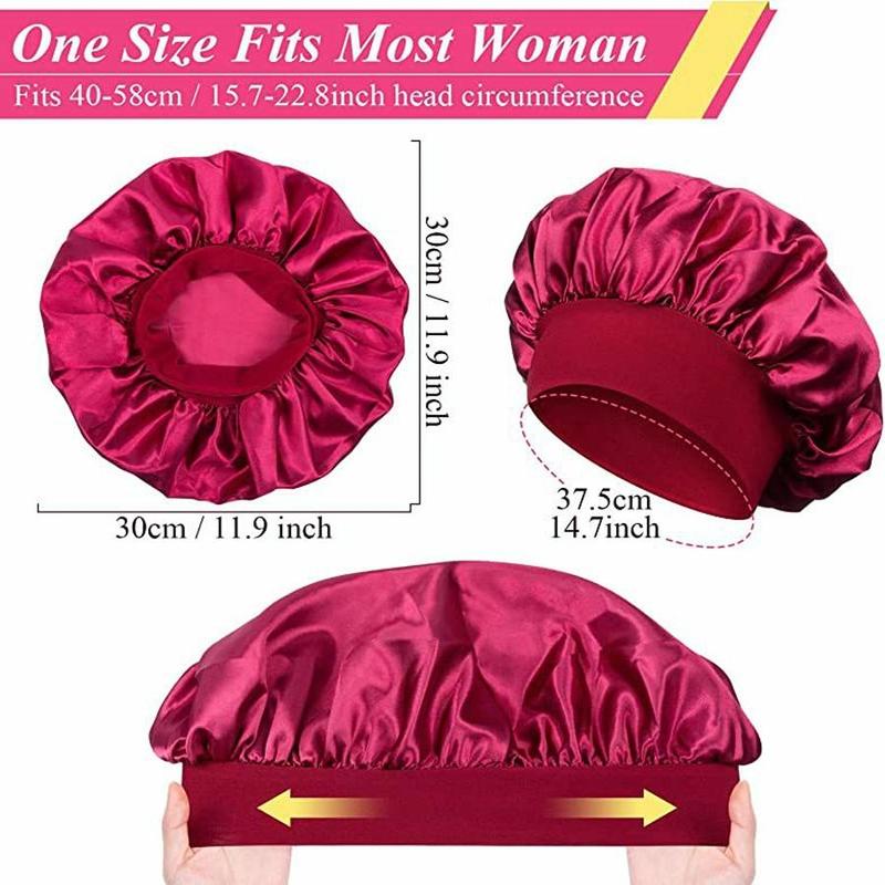 Elastic Hair Cap, 3 Counts Solid Color Hair Cap, Soft Elastic Hair Cap, Sleeping Cap for Women, Lightweight Polyester Bean Sleeping Cap