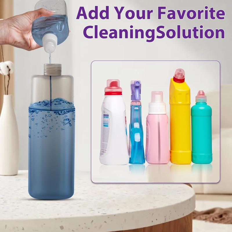 360° Spray Mop Set with 6 Mop Head Replacements, 1 Scraper, 1 Mop Holder, and 1 Refillable Bottle - Wet and Dry Cleaning Option for All Surfaces