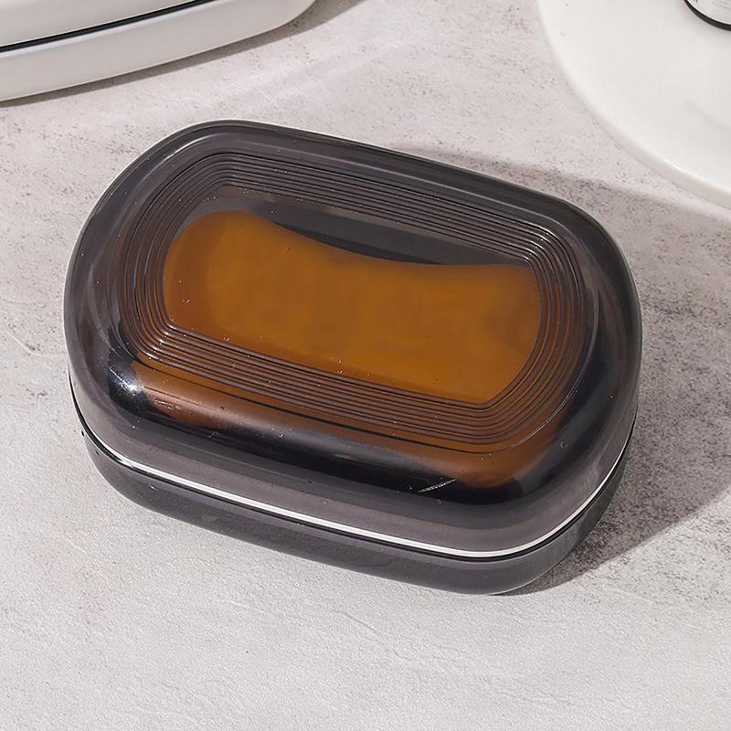 2-layer Drain Soap Dish with Lid, 1 Count Plastic Soap Bar Holder, Soap Bar Storage Box, Bathroom Supplies