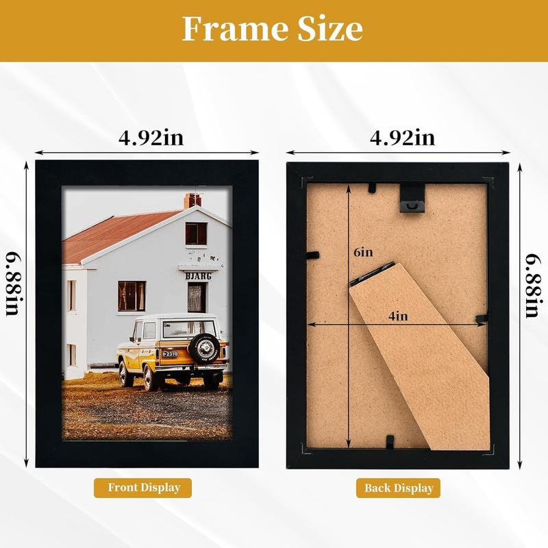 4x6 Picture Frames Set of 5, Wooden Picture Frames for 4x6 Picture Wall Gallery Black 4x6 Picture Frames Desktop or Wall Mounted Display for Prints, Photos, Paintings, Landscapes