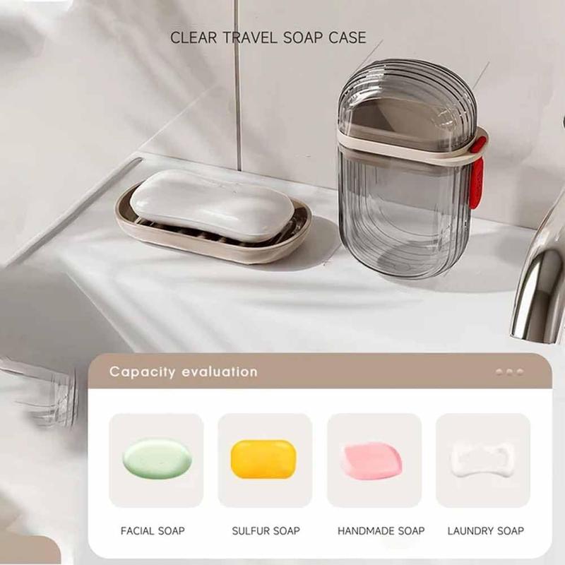 Travel Soap Case,Portable Soap Holder,Travel Soap Container with Lid,Portable Bar Soap Case,Travel Soap Dishes for Bar Soap,Soap Saver Holder for Shower Bath Bathroom Traveling,Camping,Gym (Set)