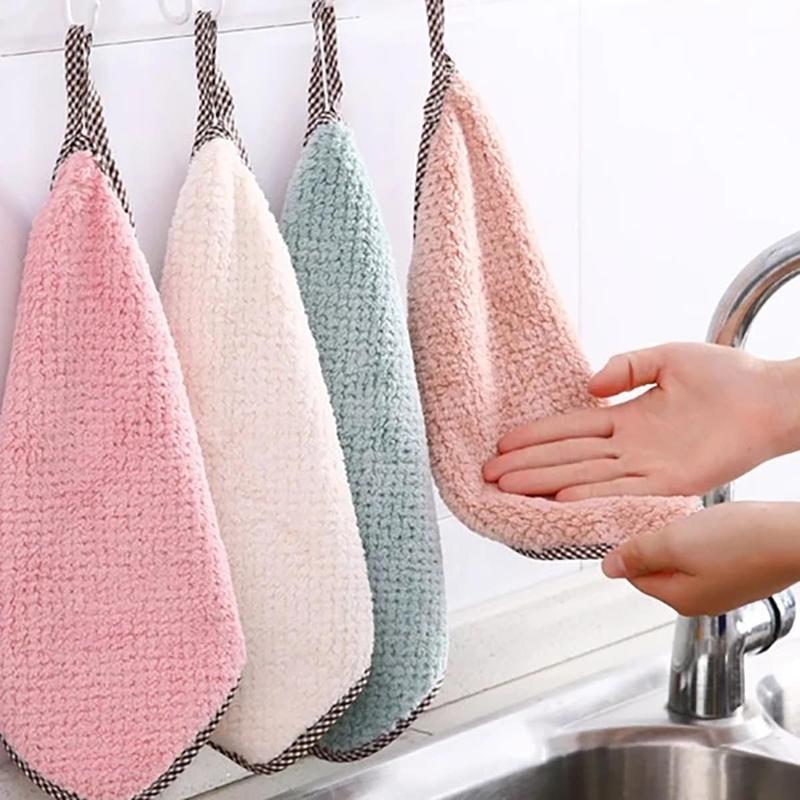 5pcs set Durable Random Color Absorbent Cleaning Cloth, Reusable Multi-function Kitchen Cleaning Rag, Cleaning Tools Supplies for Home Kitchen, 2024 Home Bundles