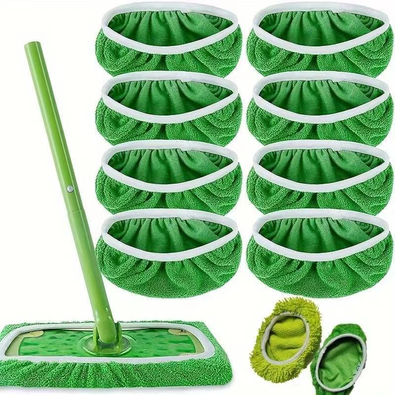 8 pcs High-Performance Microfiber Mop Pads - Reusable, Long-Lasting Dust Removal - Wet & Dry Cleaning，Essential Home & School Cleaning Accessories