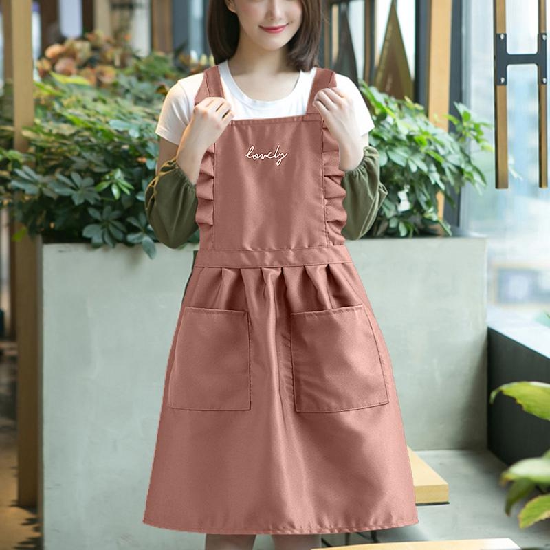 Kitchen Apron Cotton Apron with Adjustable Aprons for Women with Pockets Chef Cooking Apron