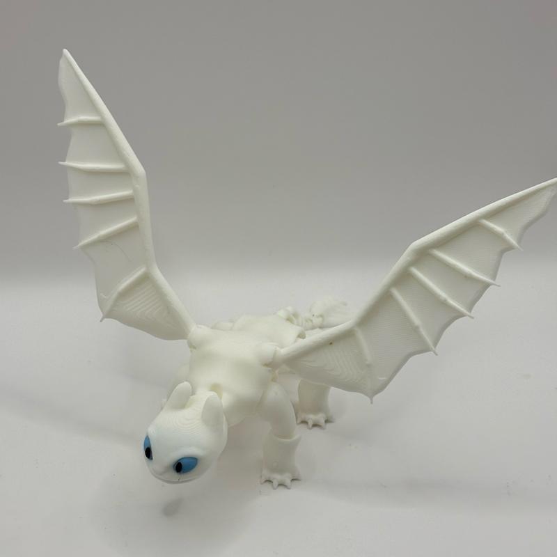 Light and Night Dragons                          3D Printed Articulated HTTYD Toothless Light Fury-like Decor Figurines Fan Art Ornaments