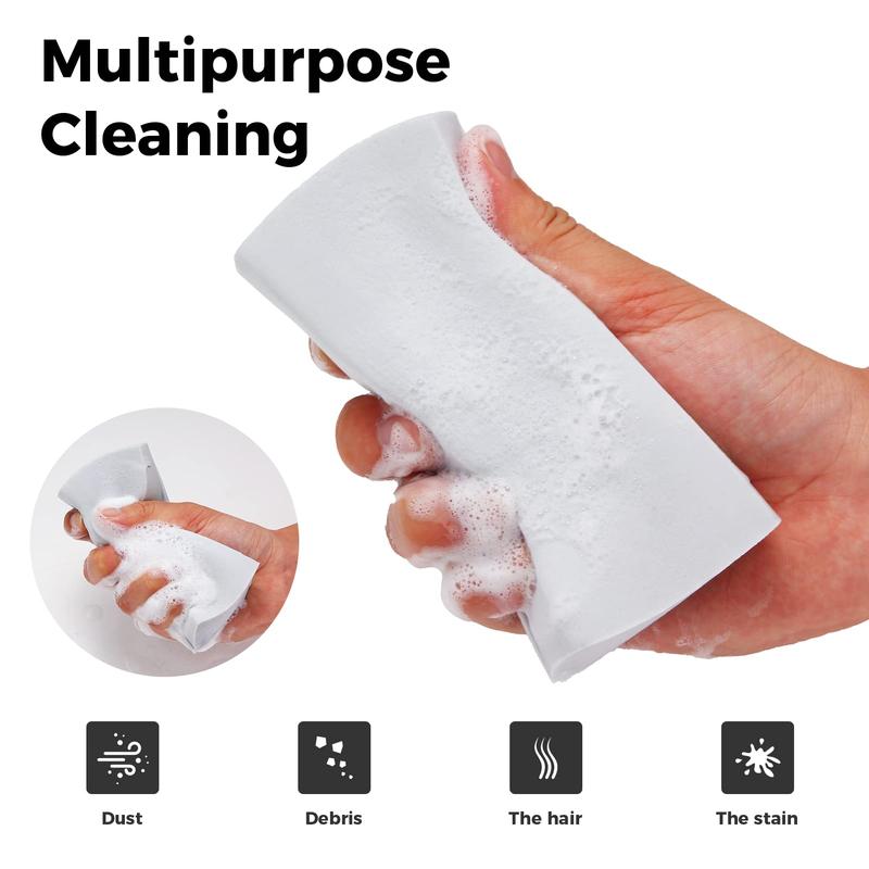 4-Pack Damp Clean Duster Sponge, Sponge Cleaning Brush, Duster for Cleaning Blinds, Glass, Baseboards, Vents, Railings, Mirrors,Window Track Grooves and Faucets（Gray）