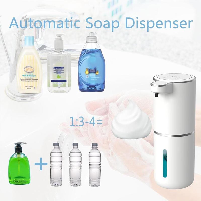 Automatic Sensor Foam Soap Dispenser, 1 Count USB Rechargeable Wall Mounted Soap Dispenser, Adjustable Soap Dispenser for Bathroom & Kitchen