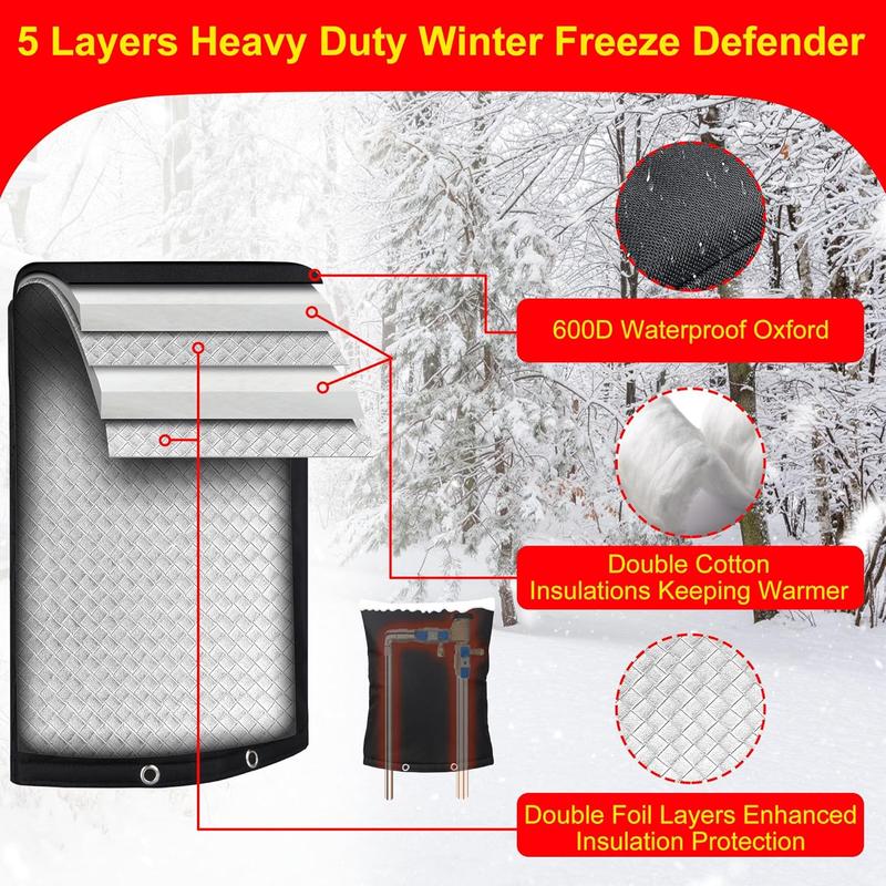 Backflow Preventer Insulation Weatherproof Covers, Pressure Vacuum Breaker Valve Insulated Covers Winter Freeze Protection, Outside Irrigation Sprinkler System Pipe Bag Pouch,16''W x 20''H Waterproof Filter