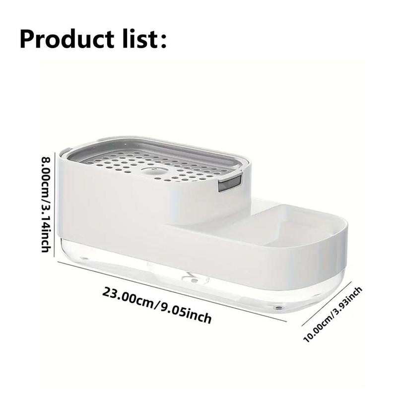 Kitchen 2 in 1 Soap Dispenser, Multifunctional Tabletop Sponge Holder, Kitchen Sink Soap Dispenser