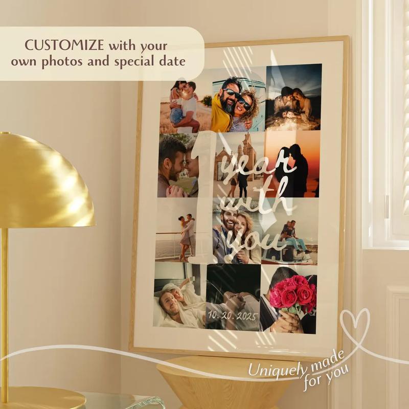 EDITABLE 12photos, 1st anniversary collage Photo | 1 Year Anniversary Gift for Boyfriend and Girlfriend