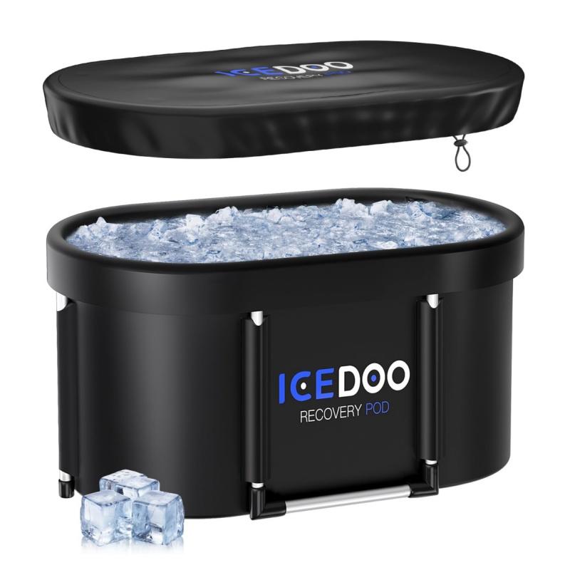 [The Black Friday] Upgrade XL Ice Bath Tub, 129 Gal Large Oval, Multi-Layer Foldable, Aluminum Alloy Support, Cold Plunge Tub for Athletes, Portable Ice Bath for Home, Gym, Outdoor Use-Ideal for Recovery