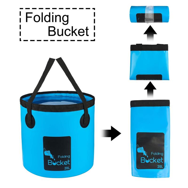 Collapsible Bucket 5 Gallon Container Folding Water Bucket Portable Wash Basin 20L Waterproof Lightweight