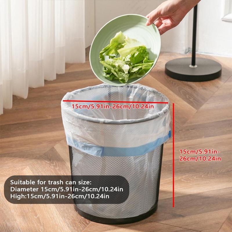 Household Cleaning Products Disposable Bin Bag, 3 Rolls 45pcs Drawstring Thickened Garbage Bin Bags, Kitchen Accessories, Small Trash Bags, Essential Items for Home