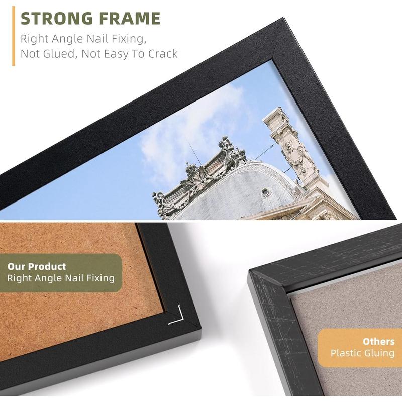 4x6 Picture Frame Set of 5,Photo Frames for 4x6 Pictures Wall Gallery Black 4x6 Frames Tabletop or Wall Mount Display for Prints, Photos, Paintings, Landscape and s Artwork (Black) Decor