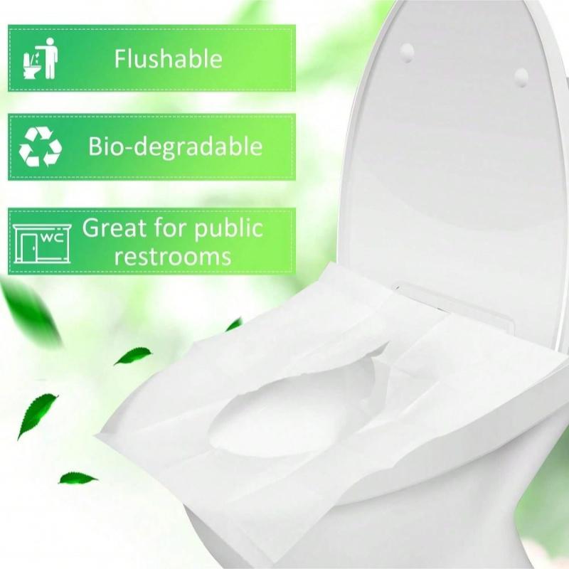 Disposable Toilet Seat Cover, 10pcs pack Portable Travel Toilet Seat Cover for Adults & Kids, Disposable Toilet Seat Pad for Home Outdoor Travel Use, Bathroom Supplies